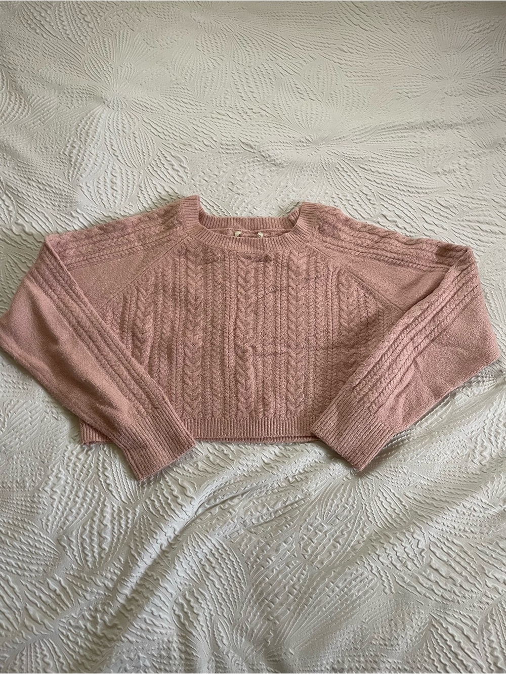 Pink Cable Knit Sweater
